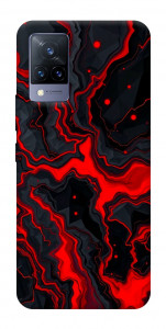 Чехол Black red marble для Vivo V21