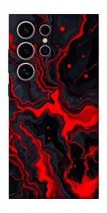 Чехол Black red marble для Galaxy S25 Ultra