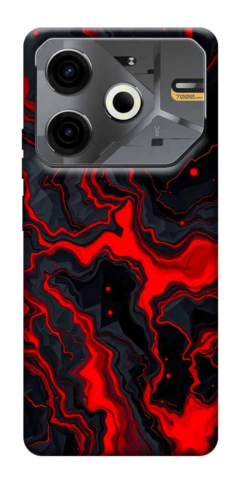 Чехол Black red marble для TECNO Pova 6 Neo (LI6)