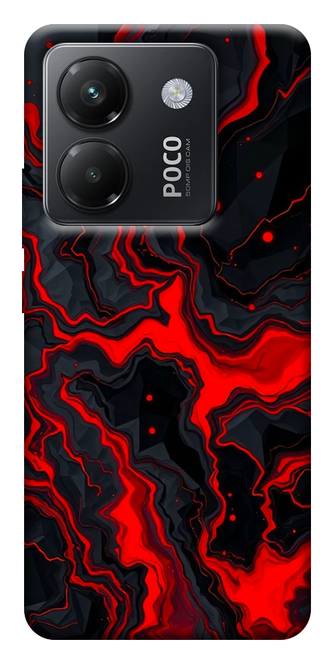 Чехол Black red marble для Xiaomi Poco M7 Pro 5G