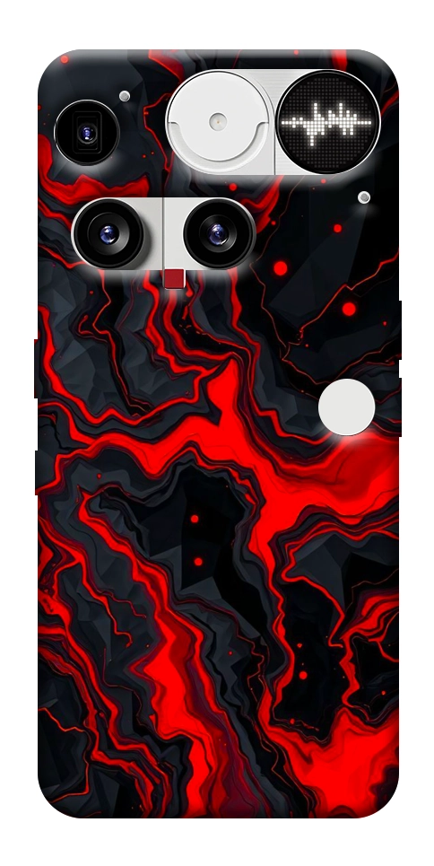 Чехол Black red marble для Nothing Phone (3)