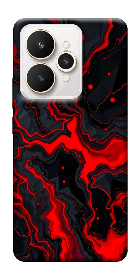 Чохол Black red marble для Realme 15