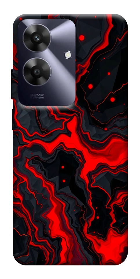 Чехол Black red marble для Realme Note 60x