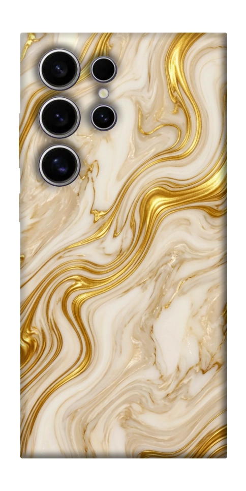 Чехол Liquid gold marble для Galaxy S25 Ultra