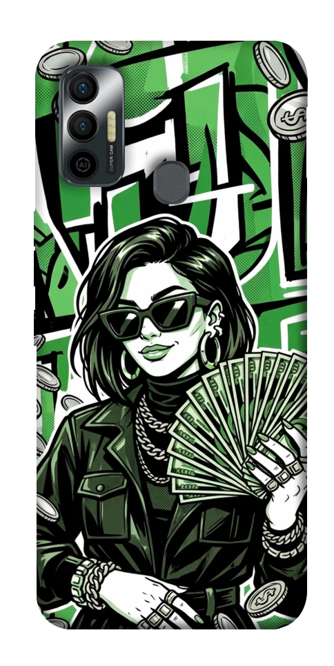 Чохол Money woman green для TECNO Spark 7