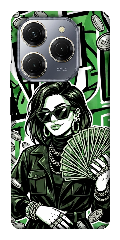 Чохол Money woman green для TECNO Spark 20 Pro