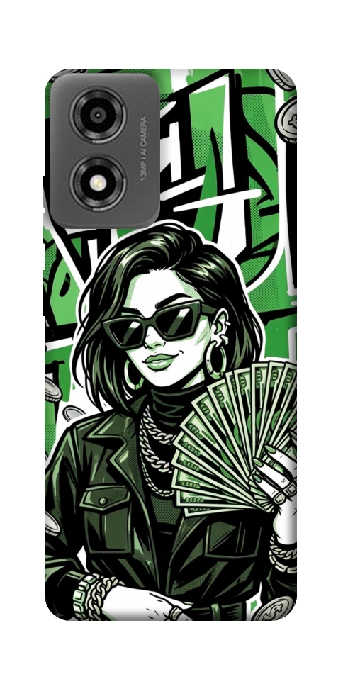 Чехол Money woman green для Motorola Moto E14