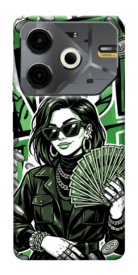 Чехол Money woman green для TECNO Pova 6 Neo (LI6)