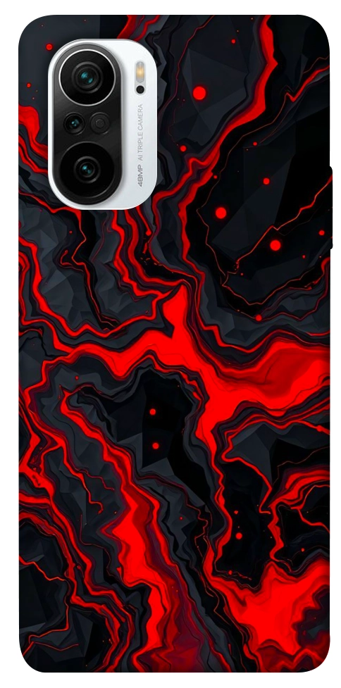 Чохол Black red marble для Xiaomi Poco F3