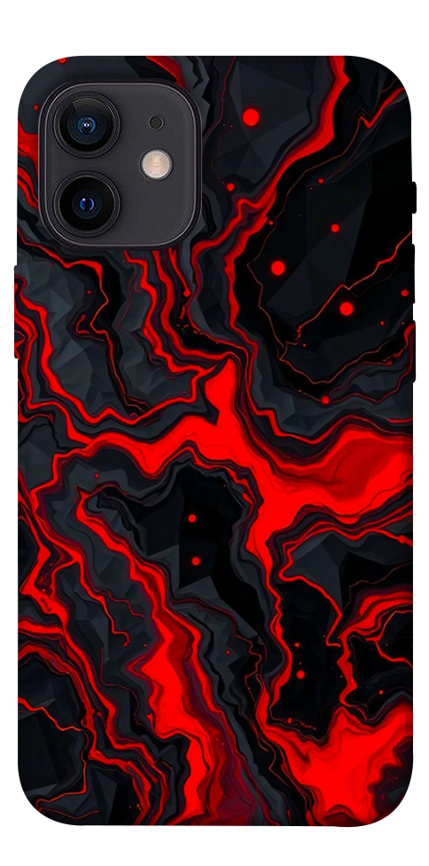 Чохол Black red marble для iPhone 12 mini