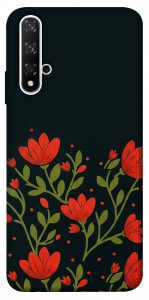 Чохол Червоний цвіт для Huawei Honor 20