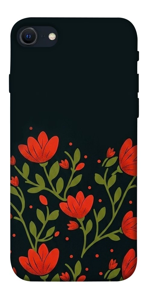 Чехол Червоний цвіт для iPhone SE (2022)