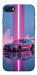Чехол Pink neon car для iPhone SE (2022)