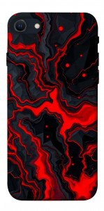 Чехол Black red marble для iPhone SE (2022)
