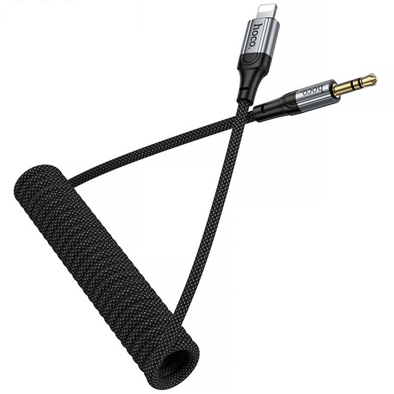 Фото Аудио кабель Aux Hoco UPA33A Nuevo (Lightning to AUX 3.5mm) (1.5m) (Black) в магазине vchehle.ua