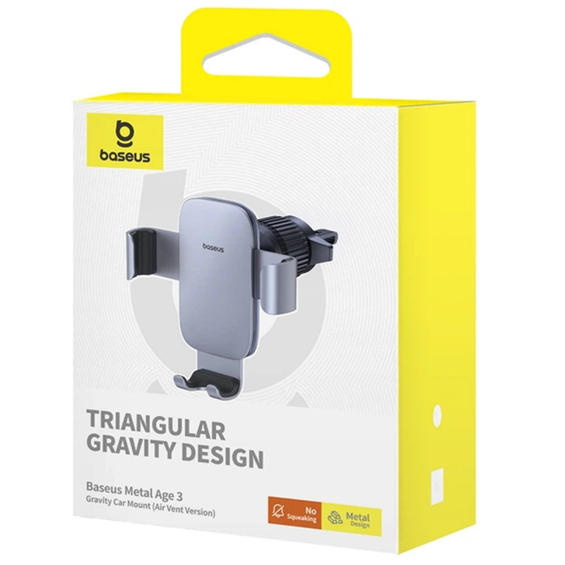 Автодержатель Baseus Metal Age 3 Gravity Car Mount (Air Outlet Version) (C40467600) (Space Grey) в магазине vchehle.ua