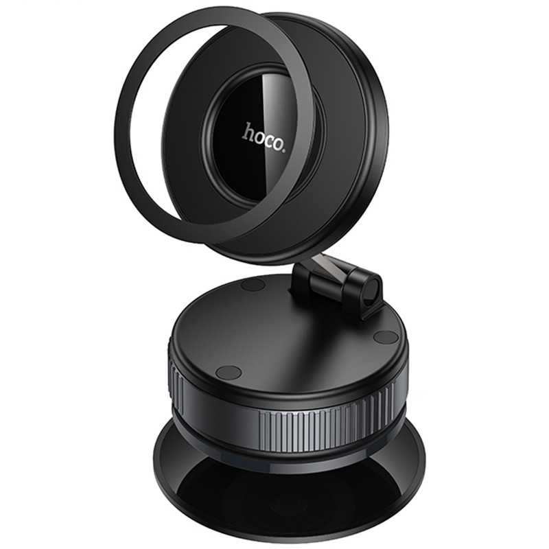 Купити Вакуумно-магнітний тримач для телефону Hoco H86 Dragon manual suction cup magnetic (universal) (Black / Metal gray) на vchehle.ua