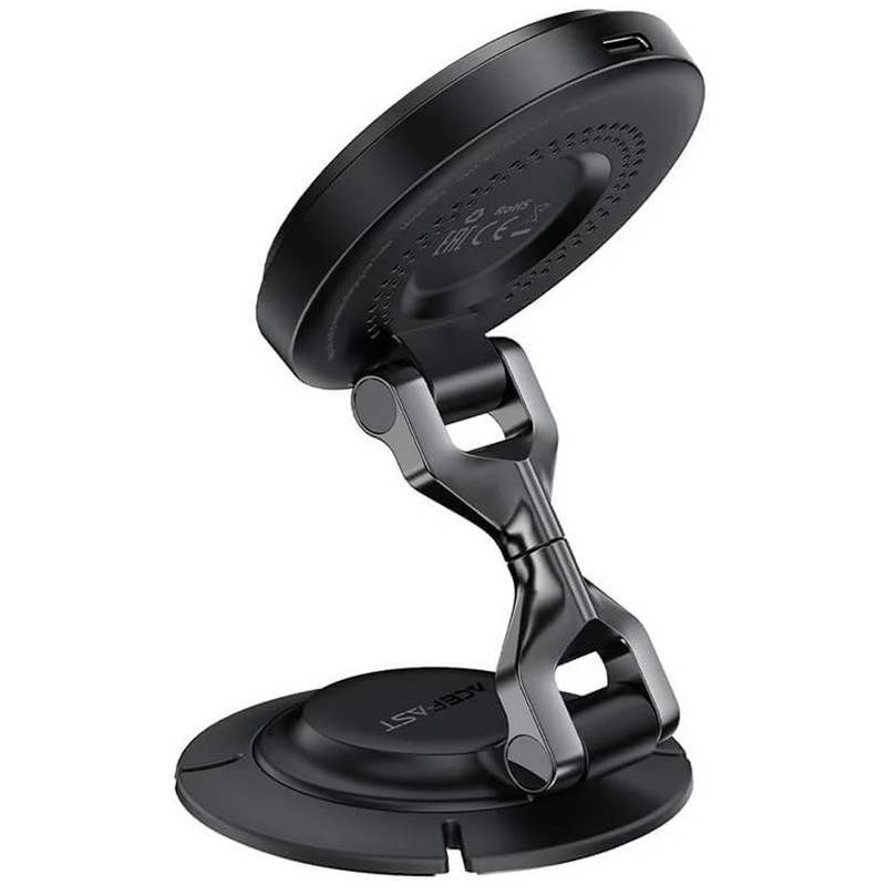 Фото Автотримач з БЗП Acefast D65 Magnetic Wireless Charging 15W (Black) в маназині vchehle.ua