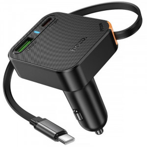 АЗП Hoco NZ18 Guardian PD65W with retractable cable (1USB-A/2C)