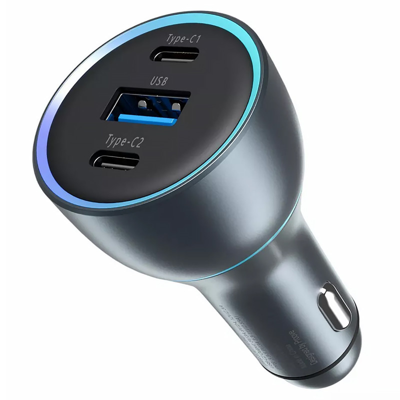 АЗП Proove Super Charge 130W PD100W+QC3.0 (1USB-A/2C) (Metal gray) в магазині vchehle.ua