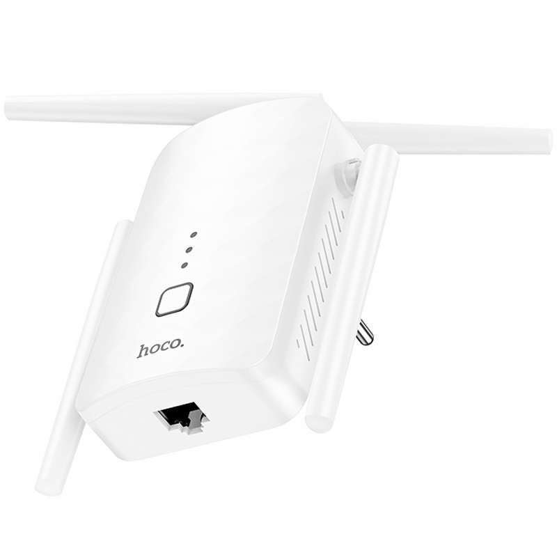 Беспроводной Wi-Fi репитер Hoco HI35 300Mbs 2.4GHz (White) в магазине vchehle.ua