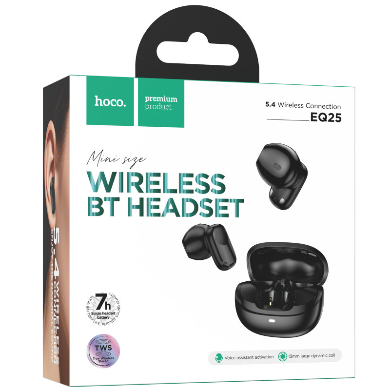 Фото Беспроводные TWS наушники Hoco EQ25 Unimpeded (Midnight Black) на vchehle.ua