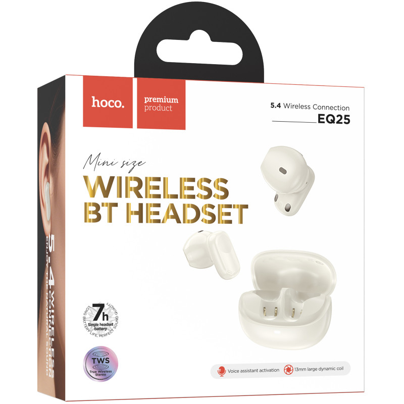 Фото Беспроводные TWS наушники Hoco EQ25 Unimpeded (White) в магазине vchehle.ua