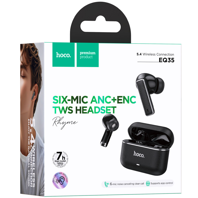 Фото Беспроводные TWS наушники Hoco EQ35 Rhyme ANC+ENC (App) (Black) в магазине vchehle.ua
