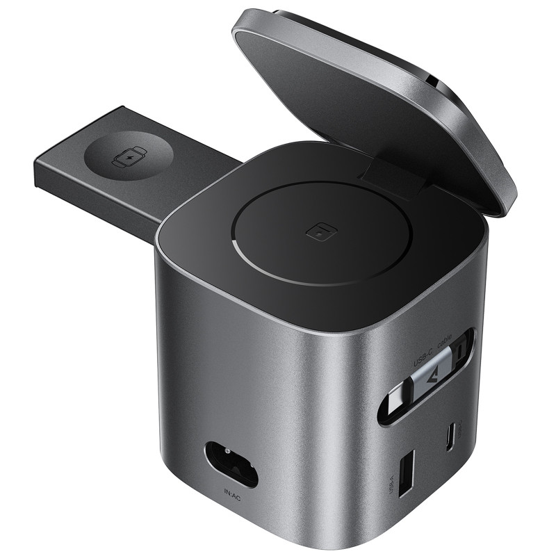 БЗУ Acefast Z9 6in1 35W GaN + СЗУ 45W (Metal grey)