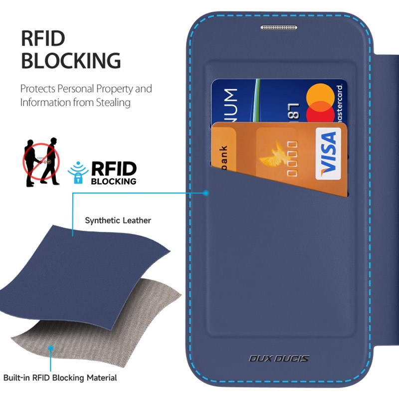 Фото Чехол-книжка Dux Ducis Skin X Pro with Magnetic Fit для Apple iPhone 16 Pro Max (6.9") (Blue) в магазине vchehle.ua