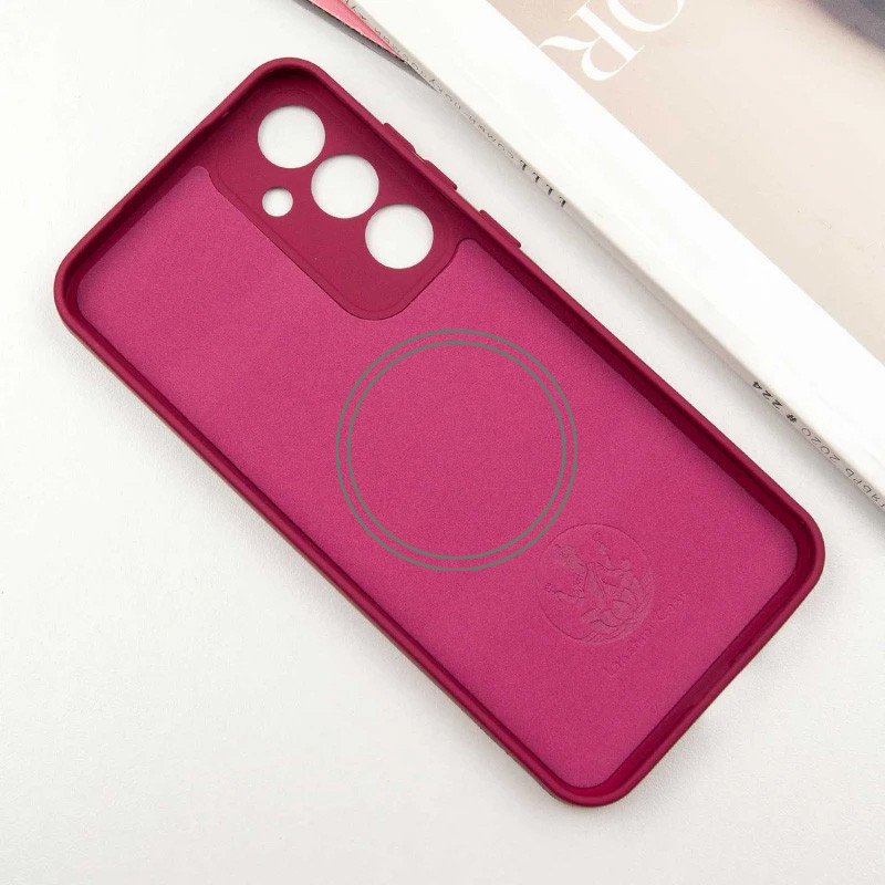 Фото Чехол Silicone Cover Lakshmi Full Camera (AA) with Magnetic Fit для Samsung Galaxy S24 FE (Красный / Rose Red) в магазине vchehle.ua