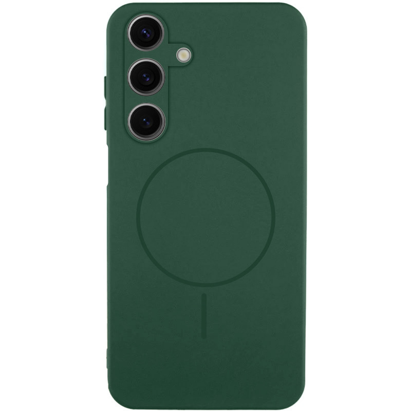 Чохол Silicone Cover Lakshmi Full Camera (AA) with Magnetic Fit на Samsung Galaxy A17 4G/5G (Зелений / Dark green)