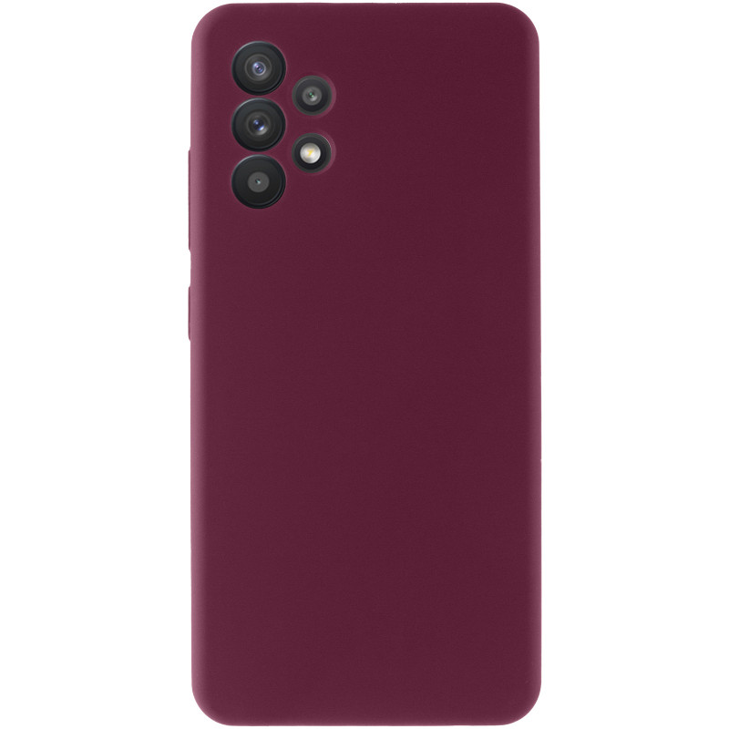 Фото Чохол Silicone Cover Lakshmi Full Camera (AAA) на Samsung Galaxy A32 4G (Бордовий / Plum) на vchehle.ua