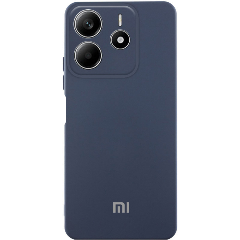 Чохол Silicone Cover Lakshmi Full Camera (AAA) with Logo на Xiaomi Redmi Note 14 5G (Темно-синій / Midnight blue)
