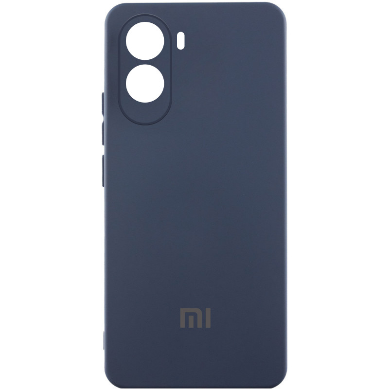 Чехол Silicone Cover Lakshmi Full Camera (AAA) with Logo для Xiaomi Poco M7 (Темно-синий / Midnight blue)