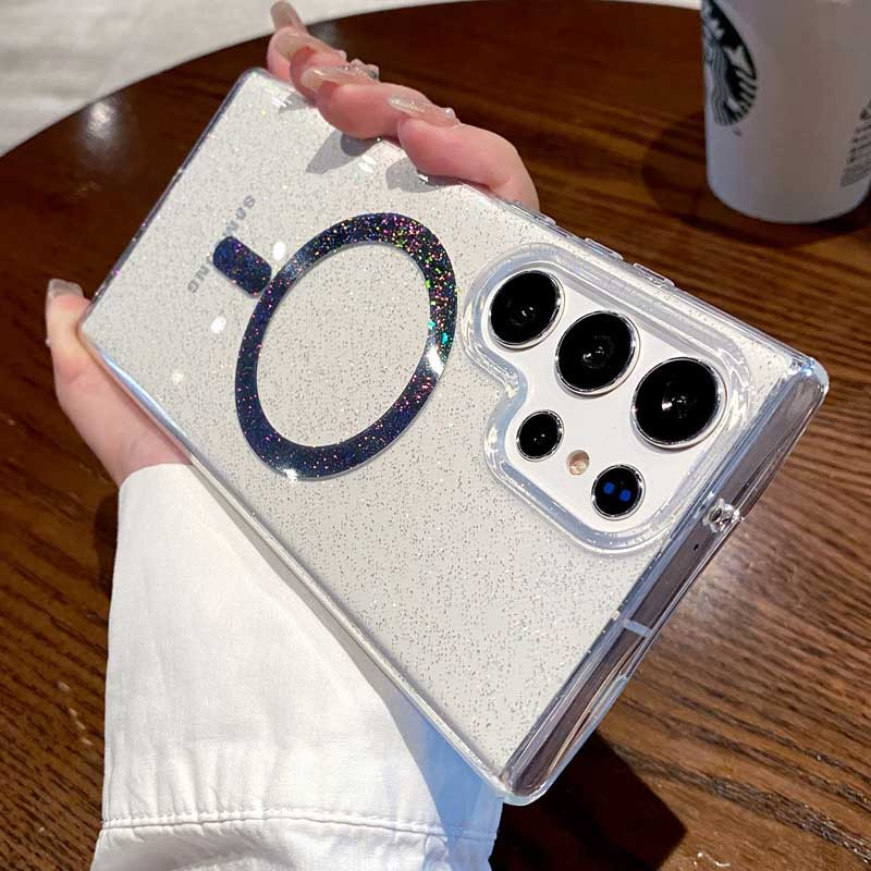 Фото Чехол TPU Eclipse Sparkle Magnetic Fit для Samsung Galaxy S25 Ultra (Clear) на vchehle.ua