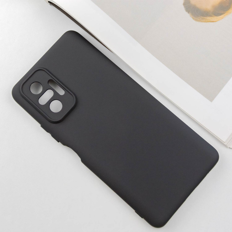 Фото Чохол TPU GETMAN Liquid Silk Full Camera на Xiaomi Redmi Note 10 Pro / 10 Pro Max (Чорний / Black) на vchehle.ua