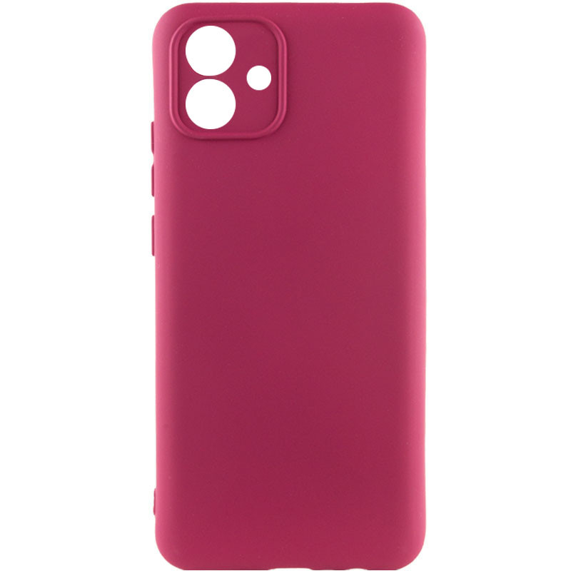 Чехол TPU GETMAN Liquid Silk Full Camera для Samsung Galaxy A08 / A07 4G (Бордовый / Marsala)