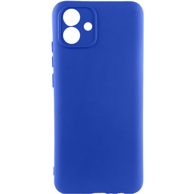 Чехол TPU GETMAN Liquid Silk Full Camera для Samsung Galaxy A08 / A07 4G (Синий / Deep navy)