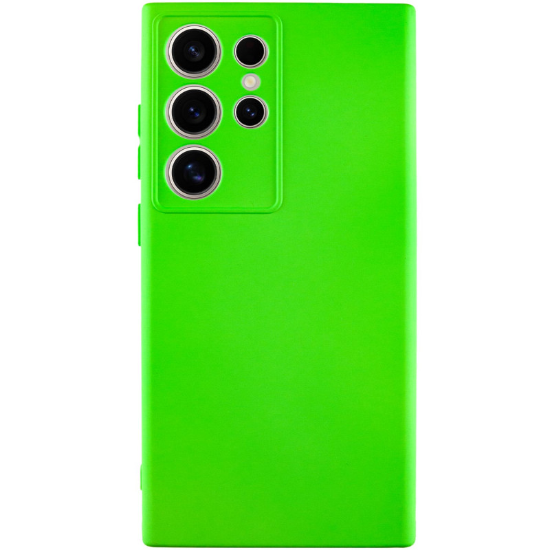 Чехол TPU GETMAN Liquid Silk Full Camera для Samsung Galaxy S24 Ultra (Салатовый / Neon Green)