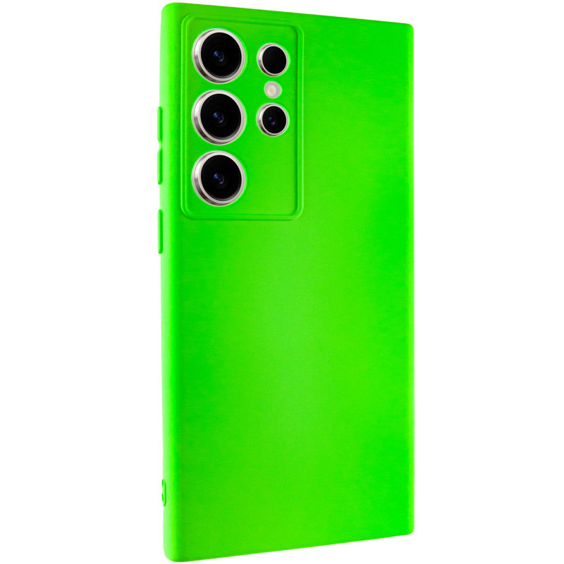 Фото Чехол TPU GETMAN Liquid Silk Full Camera для Samsung Galaxy S24 Ultra (Салатовый / Neon Green) на vchehle.ua