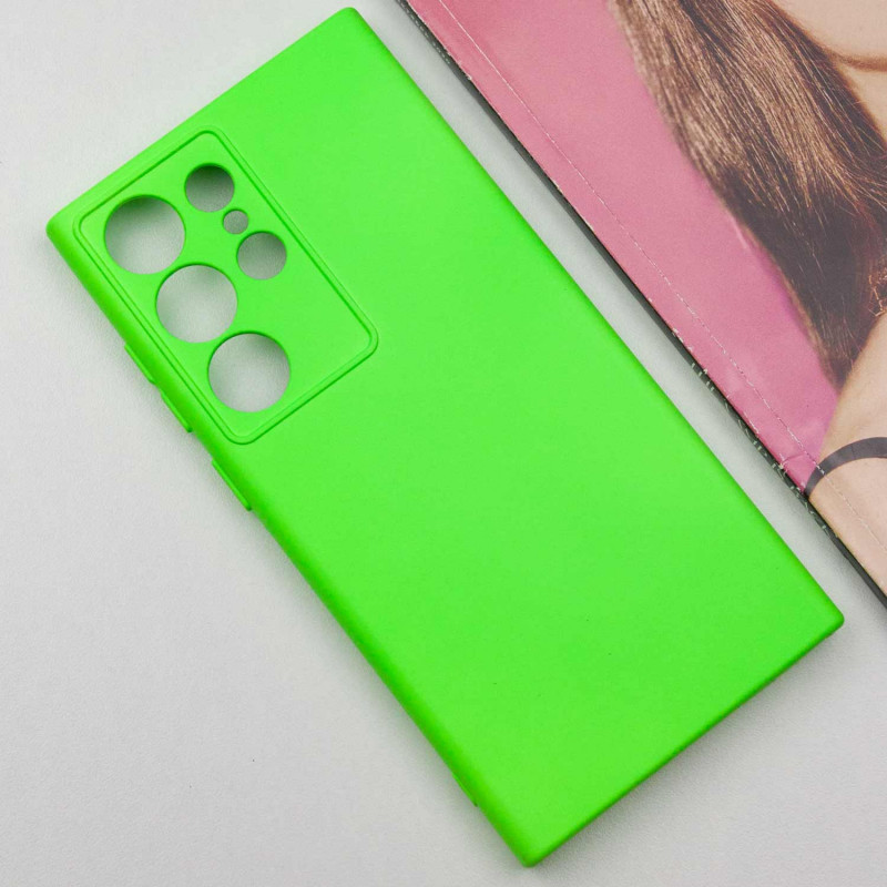 Фото Чехол TPU GETMAN Liquid Silk Full Camera для Samsung Galaxy S24 Ultra (Салатовый / Neon Green) в магазине vchehle.ua
