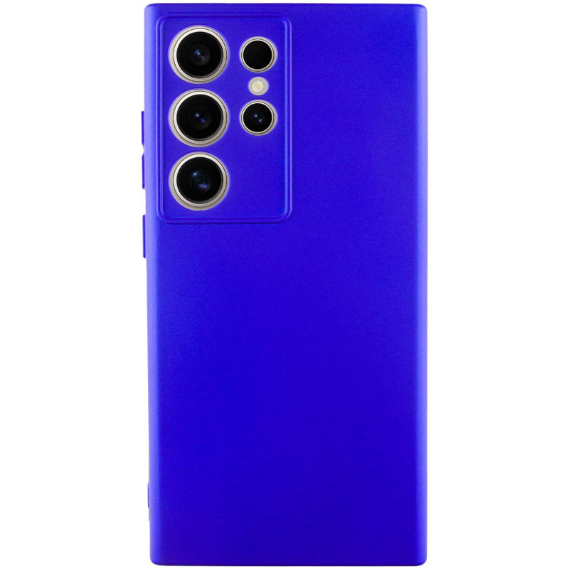 Чехол TPU GETMAN Liquid Silk Full Camera для Samsung Galaxy S24 Ultra (Синий / Iris)