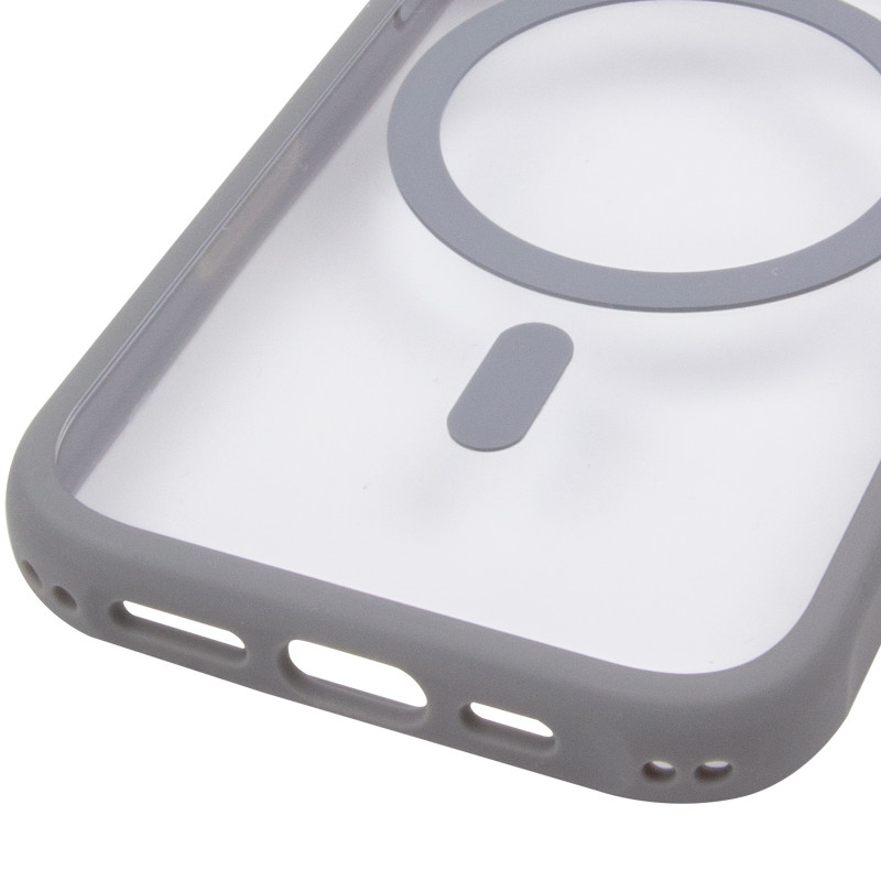 Чехол TPU+PC GETMAN Moon Clear with Magnetic Safe для Apple iPhone 12 Pro (6.1") (Grey) в магазине vchehle.ua
