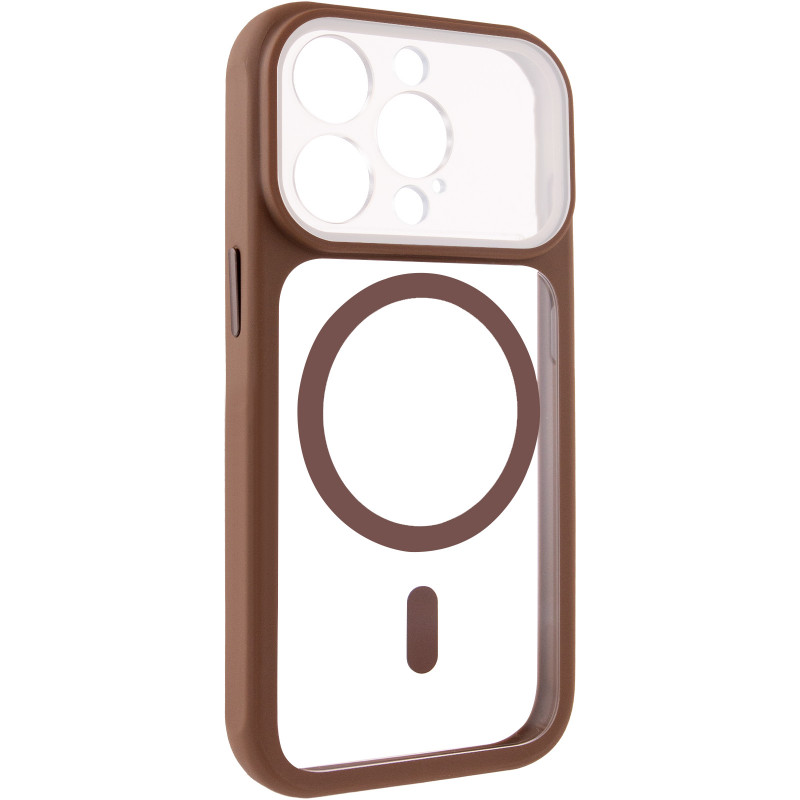 Чохол TPU GETMAN Moon Clear with Magnetic Safe на Apple iPhone 13 Pro Max (6.7") (Brown)