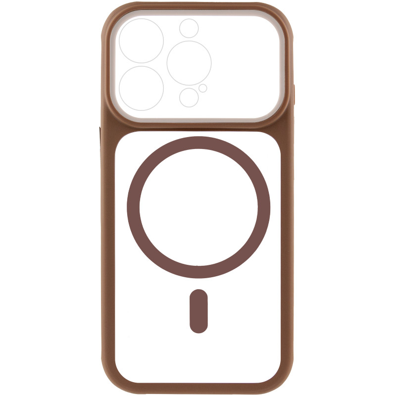 Фото Чохол TPU GETMAN Moon Clear with Magnetic Safe на Apple iPhone 13 Pro Max (6.7") (Brown) на vchehle.ua