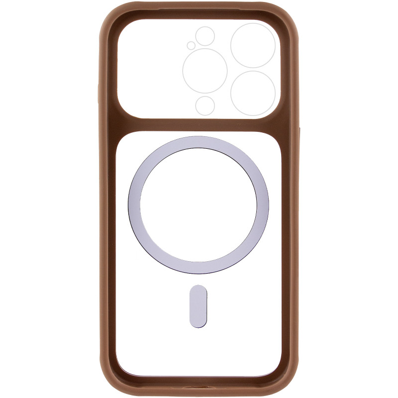 Фото Чохол TPU GETMAN Moon Clear with Magnetic Safe на Apple iPhone 13 Pro Max (6.7") (Brown) в маназині vchehle.ua