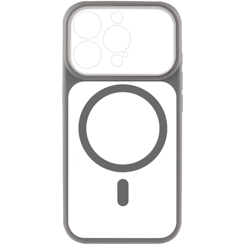 Фото Чохол TPU GETMAN Moon Clear with Magnetic Safe на Apple iPhone 13 Pro Max (6.7") (Grey) на vchehle.ua