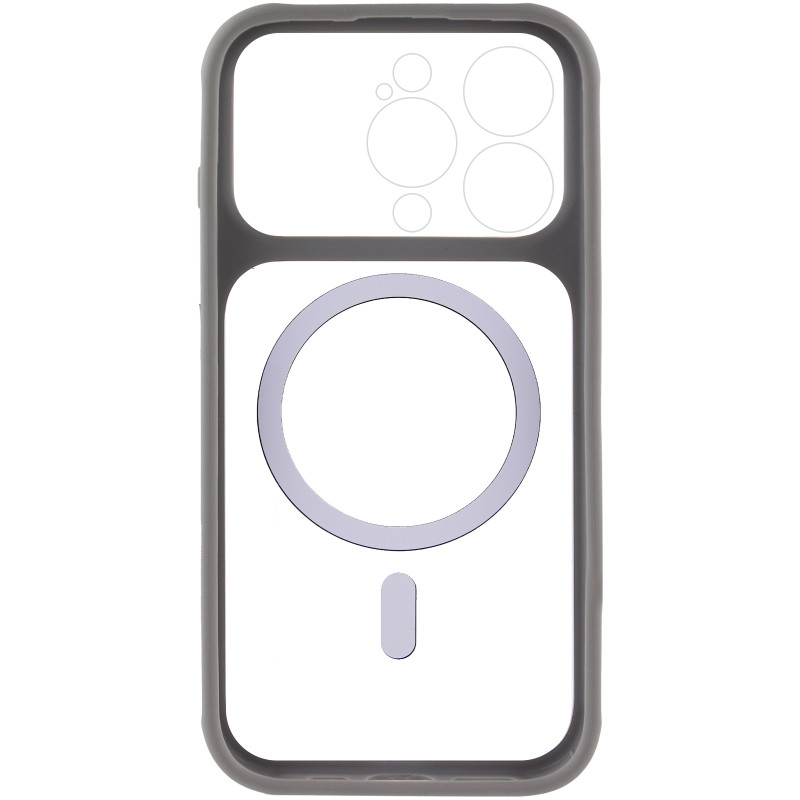 Фото Чохол TPU GETMAN Moon Clear with Magnetic Safe на Apple iPhone 13 Pro Max (6.7") (Grey) в маназині vchehle.ua