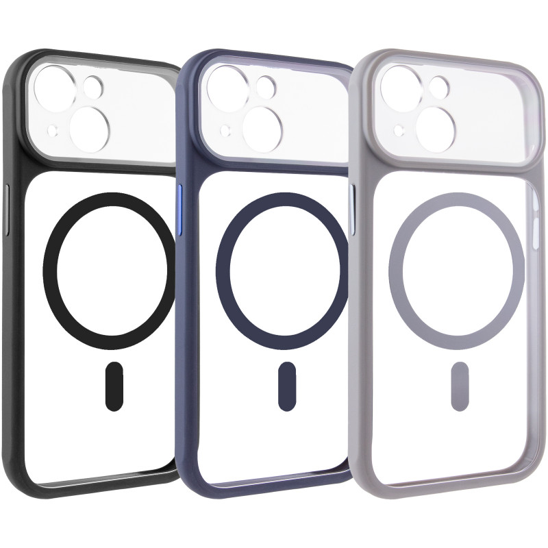 Чехол TPU+PC GETMAN Moon Clear with Magnetic Safe для Apple iPhone 15 (6.1")